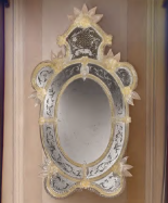luxusn umeleck zrkadlo z Murano skla 64x110cm 14