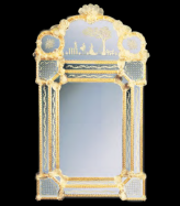 luxusn umeleck zrkadlo z Murano skla 73x123cm 18