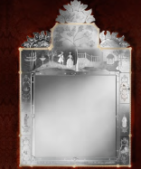 luxusn umeleck zrkadlo z Murano skla 132x192cm 19