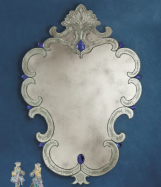 luxusn umeleck zrkadlo z Murano skla 77x112cm 24