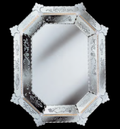 luxusn umeleck zrkadlo z Murano skla 75x94cm 25