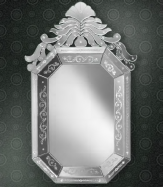 luxusn umeleck zrkadlo z Murano skla 70x115cm 27