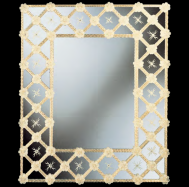 luxusn umeleck zrkadlo z Murano skla 100x120cm 28