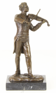 bronzov socha na mramorovom podstavci  Huslista 49 - pohlad 1 - www.glancshop.sk