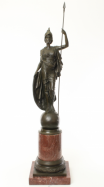 bronzov socha na mramorovom podstavci  Athena 38 - pohlad 1 - www.glancshop.sk